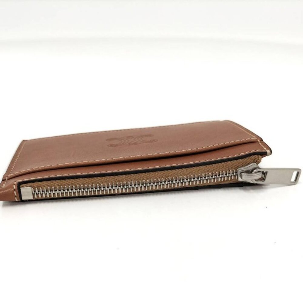 Celine Zip Card Case Leather Brown - Picture 5 of 10